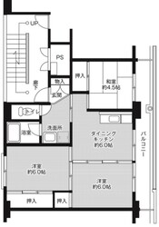 ビレッジハウス大和Ⅱ1号棟の物件間取画像